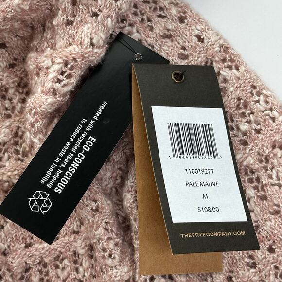 NWT Frye Pale Mauve Open Knit Open Front Long Line Cardigan Womens Size Medium M - Picture 7 of 10